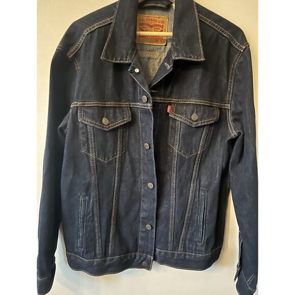 Levi's Strauss Men's Denim Trucker Jacket Medium Wash Size LARGE Jean Coat - Picture 4 of 13